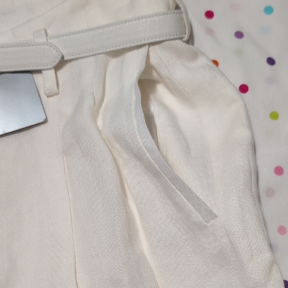 Ralph Lauren White Wide Leg Pants with Tie Waist - Picture 6 of 12